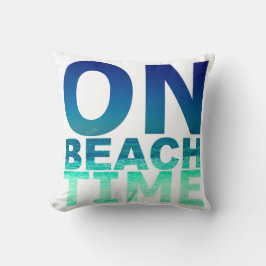 Auf Strand-Zeit-Blau u. Türkis-Typografie-Kissen Kissen