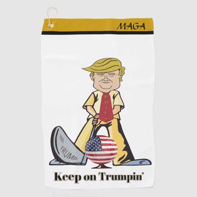 Auf Trumpin behalten Golfhandtuch (Vorderseite)