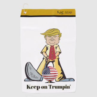 Auf Trumpin behalten Golfhandtuch