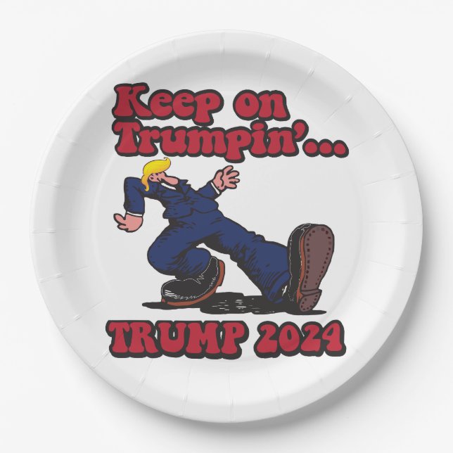 Auf Trumpin behalten Pappteller (Vorderseite)