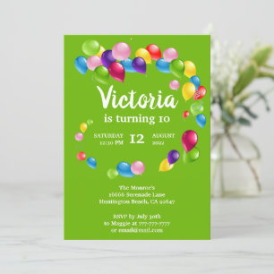 Auf und ab Ballons Geburtstagsparty Einladung