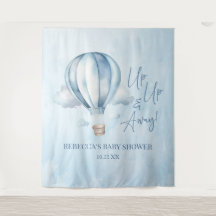 Auf und ab! Blue Hot Air Balloon Baby Dusche