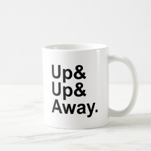 Auf und ab Fliegender Motivationsausdruck Kaffeetasse