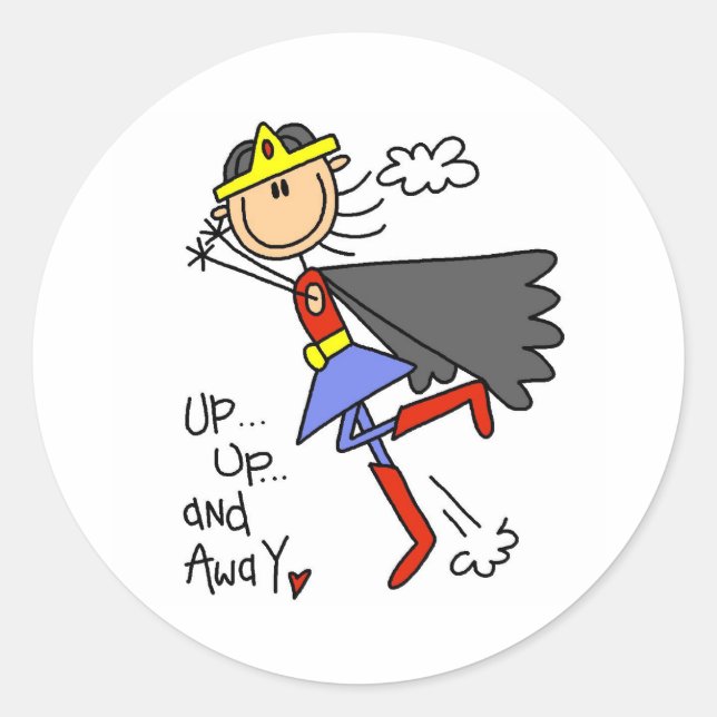 Auf und ab Girl Hero Runder Aufkleber (Vorderseite)