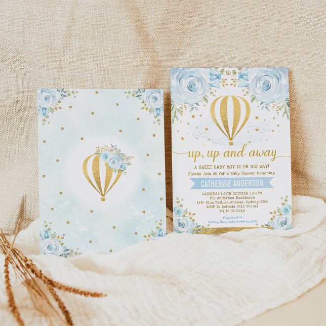 Auf und ab Heißluftballon Babydusche Einladung (Von Creator hochgeladen)