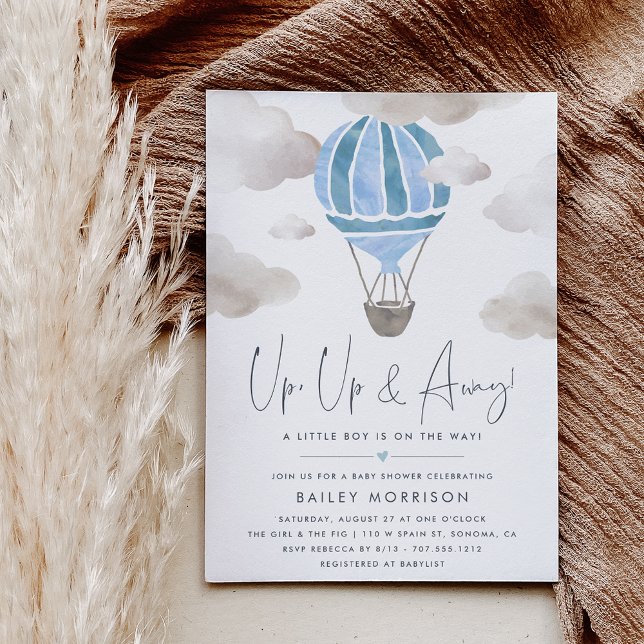Auf und ab | Heißluftballon Babydusche Einladung (Von Creator hochgeladen)