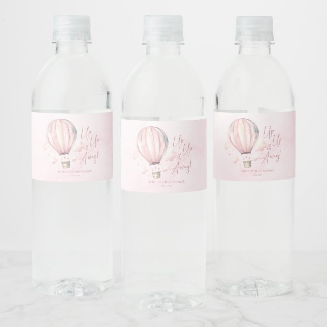 Auf und ab! Pink Hot Air Ballon Babydusche (Flaschen)