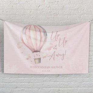 Auf und ab! Pink Hot Air Ballon Babydusche Banner