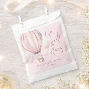 Auf und ab! Pink Hot Air Ballon Babydusche Geschenktütchen