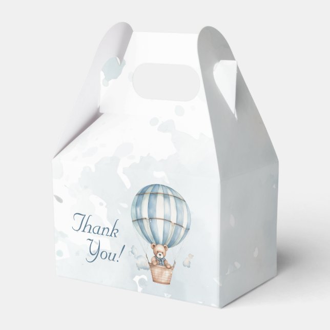Auf und ab! Teddy Bear Balloon Babydusche Geschenkschachtel (Vorderseite)