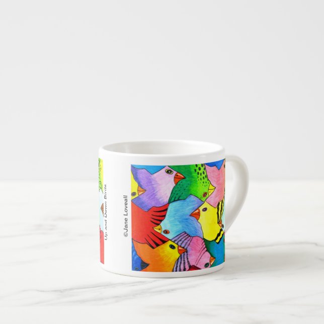 Auf und ab Vögelespresso-Tasse Espressotasse (Vorderseite Rechts)