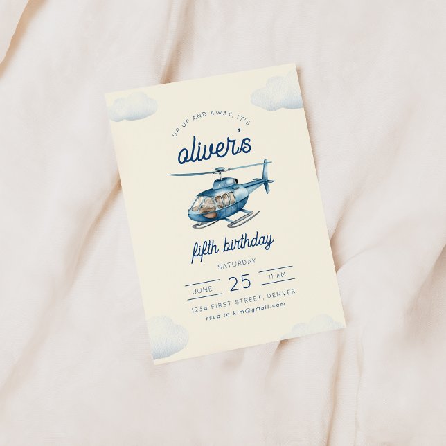 Auf- und Abflug Hubschrauberflug zum Geburtstag Ei Einladung (Von Creator hochgeladen)