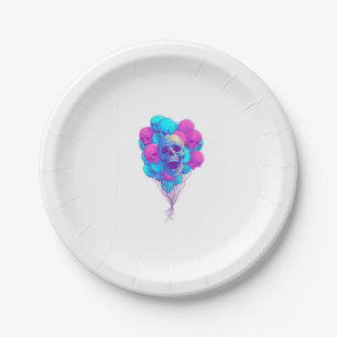 Auf und � Funny Floating Skull Pappteller