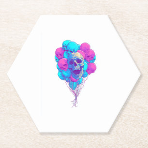 Auf und � Funny Floating Skull Untersetzer