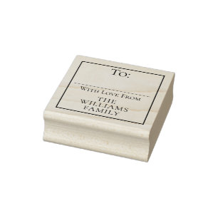 Auf / Von Familienname Weihnachtsgeschenk Tag Gummistempel