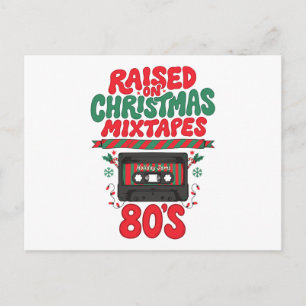 Auf Weihnachten-Mixtapes 80er Kassette Retro Feiertagspostkarte