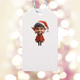 Auf! Weihnachts-Elf-White-Geschenk-Tags Geschenkanhänger