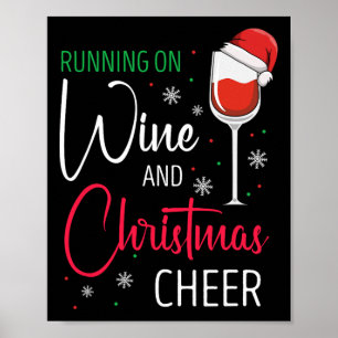 Auf Wein und Weihnachten lauter Spaß laufen Poster
