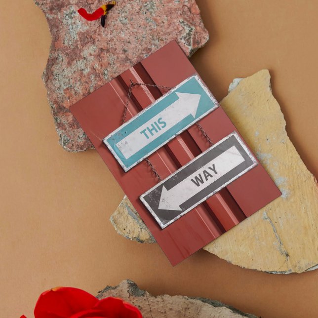 Auf welche Weise? Verwirrende Straßenschilder Postkarte (Von Creator hochgeladen)