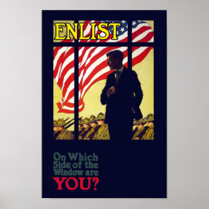 Auf welcher Seite des Fensters sind Sie? - WW1 Poster