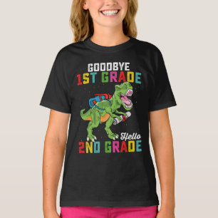 Auf Wiedersehen 1. Klasse Hallo 2. Klasse T Rex Di T-Shirt