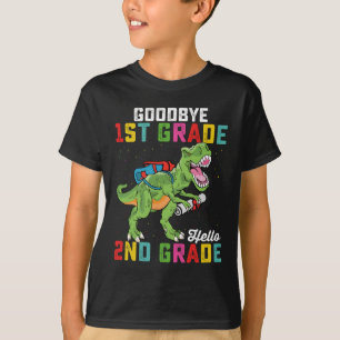 Auf Wiedersehen 1. Klasse Hallo 2. Klasse T Rex Di T-Shirt