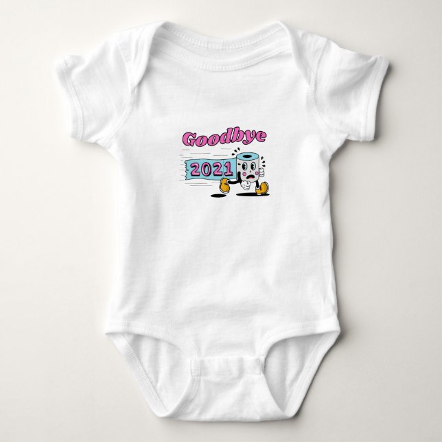 Auf Wiedersehen 2021 Toilettenpapier Baby Strampler (Vorderseite)