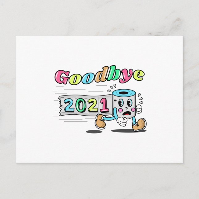 Auf Wiedersehen 2021 Toilettenpapier Postkarte (Vorderseite)