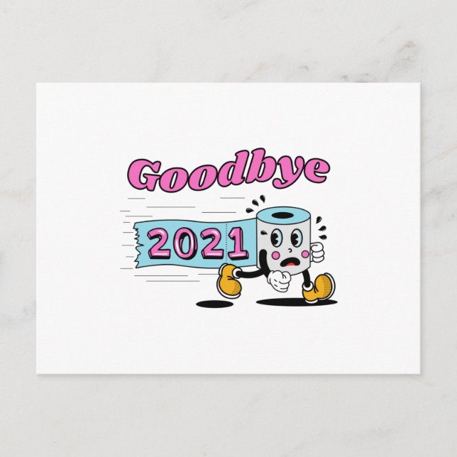 Auf Wiedersehen 2021 Toilettenpapier Postkarte (Vorderseite)