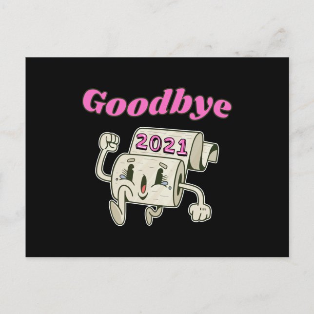Auf Wiedersehen 2021 Toilettenpapier Postkarte (Vorderseite)