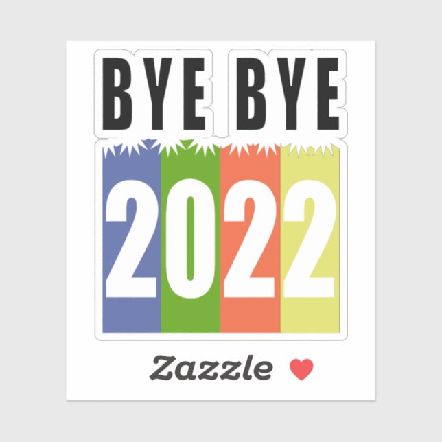 Auf Wiedersehen 2022, glückliches neues Jahr 2023, Aufkleber (Blatt)