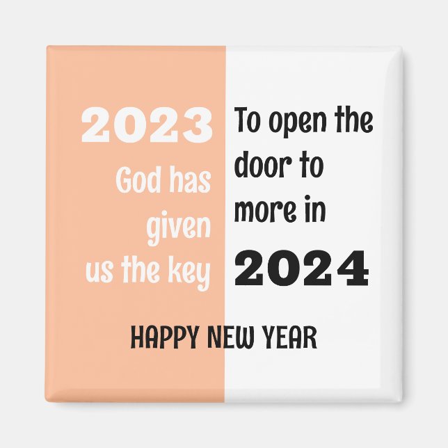 Auf Wiedersehen 2023 Hallo 2024 Glückliches Neues  Magnet (Vorne)