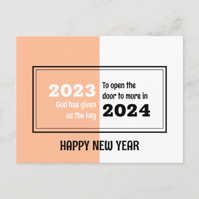 Auf Wiedersehen 2023 Hallo 2024 Glückliches Neues  Postkarte (Vorderseite)