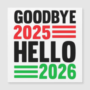 Auf Wiedersehen 2025 Hallo 2026 – Einen neuen Ster Magnetkarte