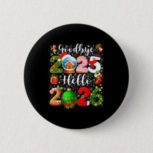Auf Wiedersehen 2025 Hallo 2026 Frohes Silvester C Button