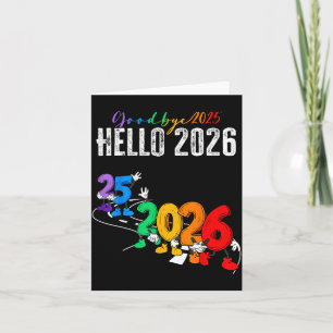 Auf Wiedersehen 2025 Hallo 2026 Lustige Cartoon Ne Karte