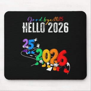 Auf Wiedersehen 2025 Hallo 2026 Lustige Cartoon Ne Mousepad