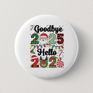 Auf Wiedersehen 2025 Hallo 2026 Neujahrsvorsatz   Button