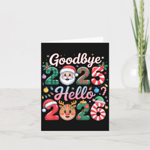 Auf Wiedersehen 2025 Hallo 2026 Weihnachten Neujah Karte