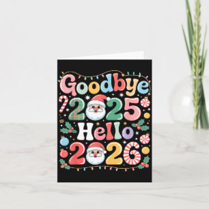 Auf Wiedersehen 2025 Hallo 2026 Weihnachten Neujah Karte