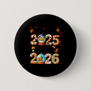 Auf Wiedersehen 2025 Hallo 2026 Weihnachten und ei Button