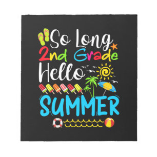 Auf Wiedersehen 2. Klasse Hallo Sommer Letzter Sch Notizblock
