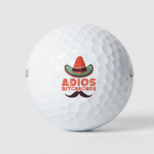 Auf Wiedersehen Bitchachos Sombrero Retro Cinco De Golfball