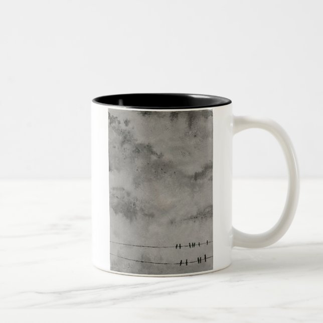 Auf Wiedersehen blauer Himmel Zweifarbige Tasse (Rechts)