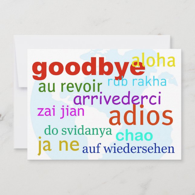 Auf Wiedersehen Einladung (Vorderseite)