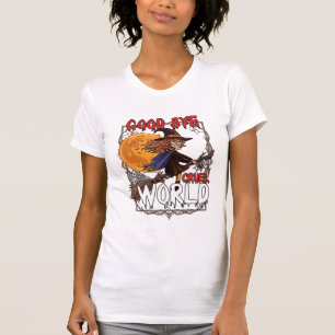Auf Wiedersehen grausame Welt Hexe Halloween Vollm T-Shirt
