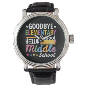 Auf Wiedersehen Grundschule Hallo Mittelschule Armbanduhr
