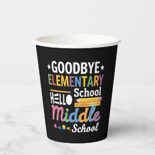 Auf Wiedersehen Grundschule Hallo Mittelschule Pappbecher