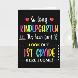 Auf Wiedersehen Kindergarten 1. Klasse hier komme Karte