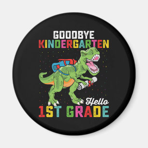 Auf Wiedersehen Kindergarten Hallo 1. Klasse T Rex Magnet